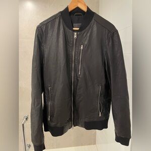 VINTAGE All Saints Black Leather coat